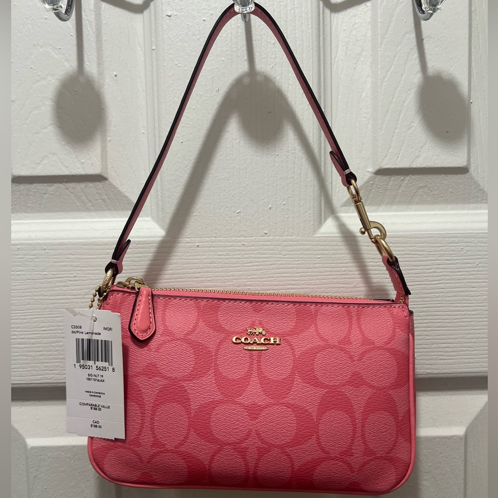 Coach Signature Pink Shoulder Bag
